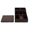 Dacasso Chocolate Brown Leather Coffee Condiment Organizer AG-3428 - alternate 6